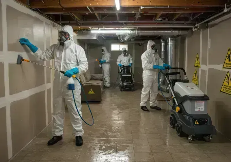 Basement Moisture Removal and Structural Drying process in Paris, MO